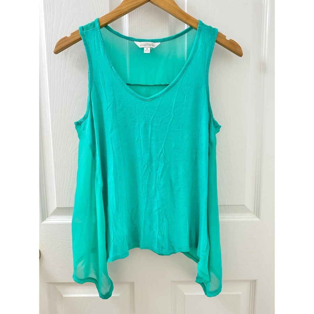 Charming Charlie Women’s Tank Top Blouse Lightweight Material Teal Turquoise
